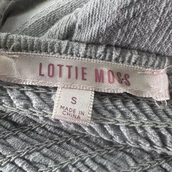 Lottie Moss Blouse Size Small Light Blue Faux Wrap Top Adjustable Straps Linen - Picture 7 of 7